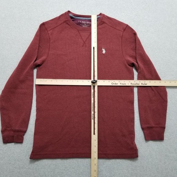 Us Polo Assn Sweater Mens Medium Red Pullover Crew Neck Casual Sweatshirt - Picture 7 of 9